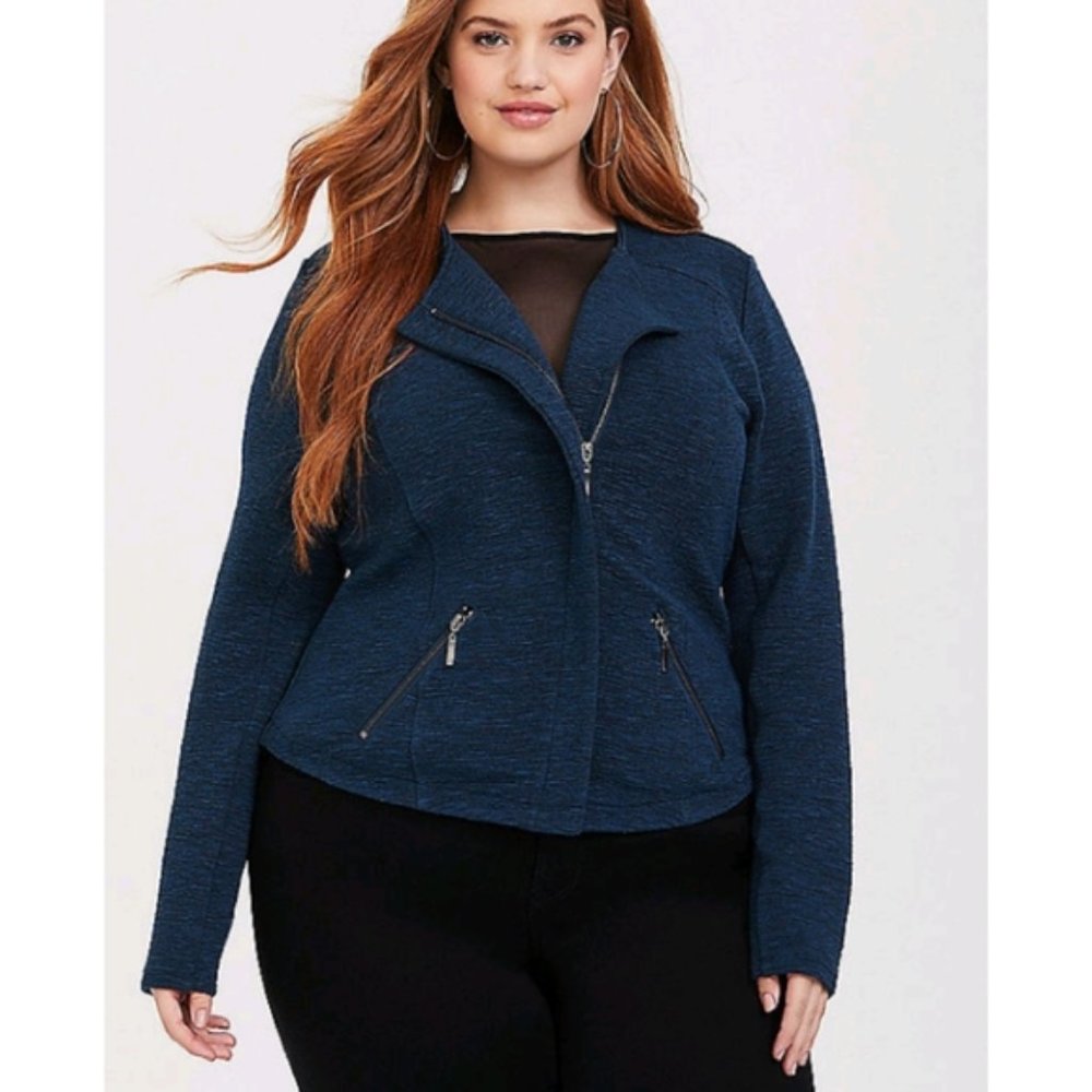 Teal/green blue moto jacket from torrid.
